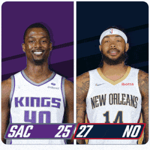 two basketball players from the kings and the new orleans