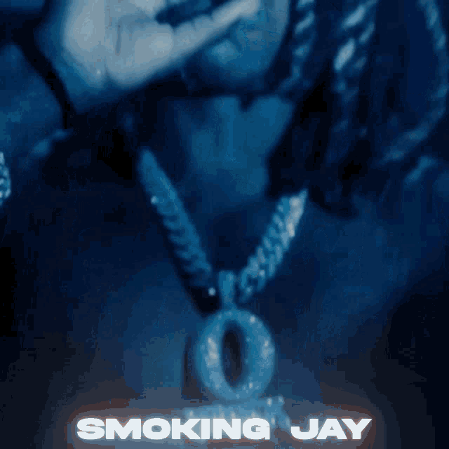 a poster for smoking jay shows a man wearing a chain around his neck