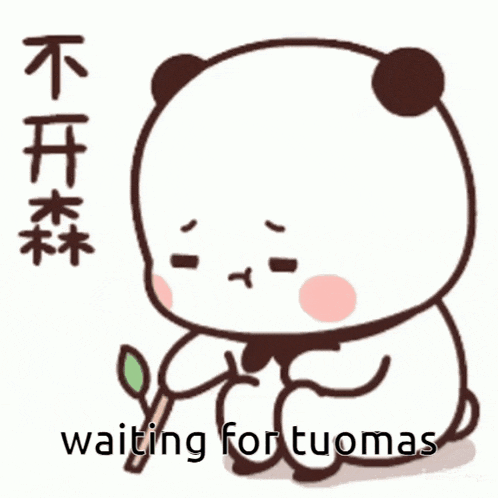 a cartoon panda bear is holding a leaf and waiting for fortunas