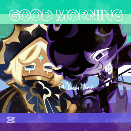 a good morning greeting card with a couple of characters