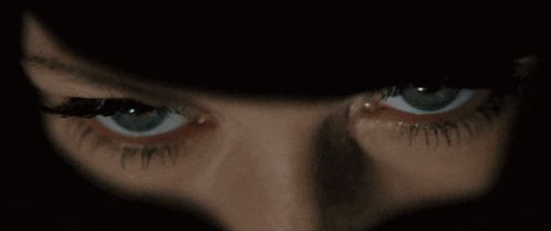 a close up of a person 's eyes with a dark background