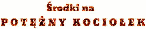 a sign that says środki na potężny kociolek on it