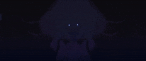 a cartoon of a jellyfish with glowing eyes