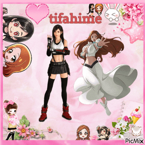 a picture of a girl with the name tifahime on the top