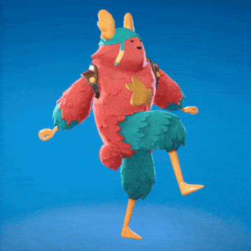 a colorful cartoon character with a star on its chest