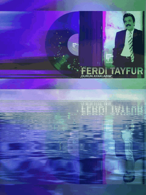 a poster for ferdi tayfur shows a man with a mustache