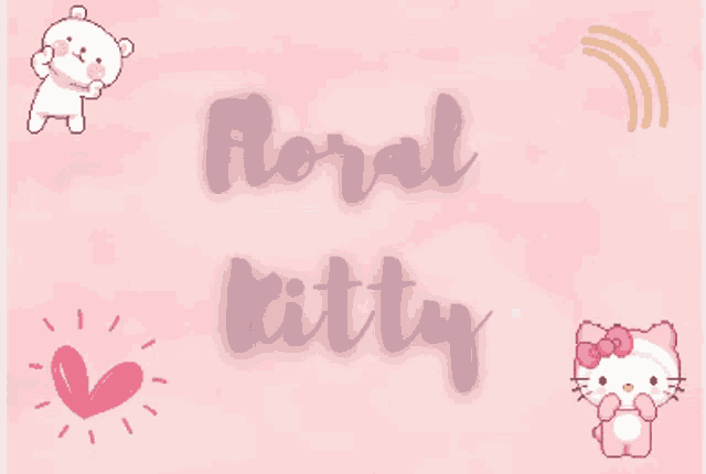 a pink background with the words " floral kitty " on it