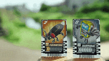 two cards one of which has the number 2