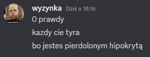 a screenshot of a conversation between wyzynka and o prawdy