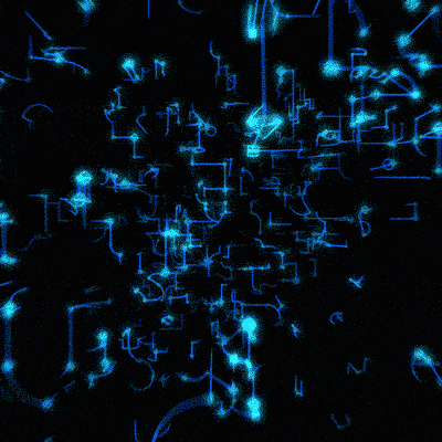 the word oia is surrounded by glowing blue lines