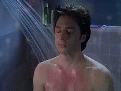 When The Water Is Too Hot But It Feels Good GIF - Shower Scrubs Jd GIFs