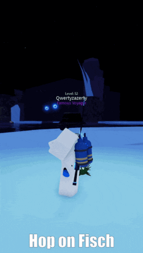 a screenshot of a video game with the words hop on fisch on the bottom