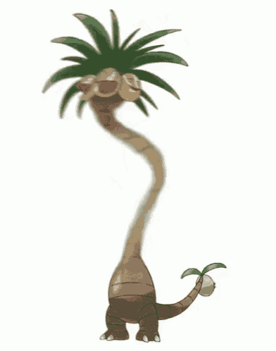 a pokemon that looks like a palm tree with a long tail and leaves .