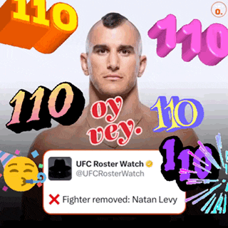 a man with a mohawk is surrounded by 110 oy vey and fighter removed natan levy