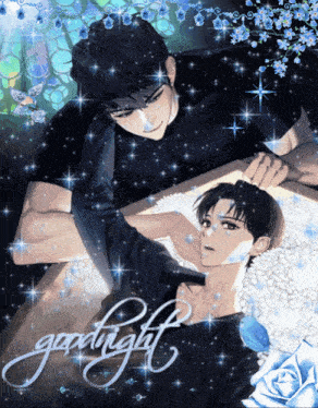 a picture of two boys with the words goodnight written on it