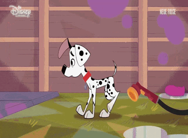 a disney channel advertisement with dalmatian dogs