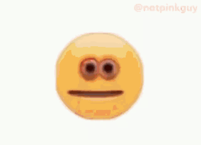 a person is pointing a gun at an emoji on a pink background .