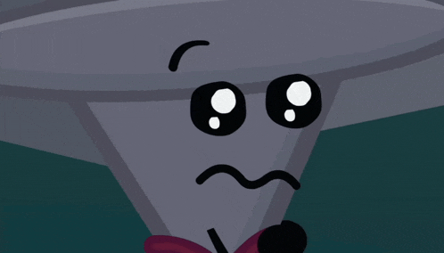a cartoon drawing of a tornado with a sad look on its face