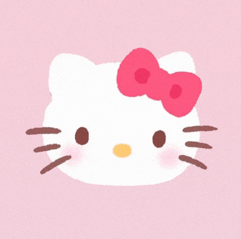 a white hello kitty with a pink bow on her head