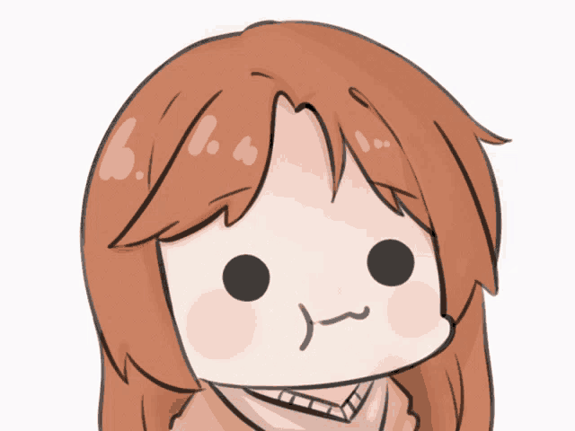 a cartoon drawing of a girl with long hair and a sweater