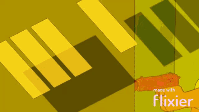 a yellow background with the words made with flixier on the bottom