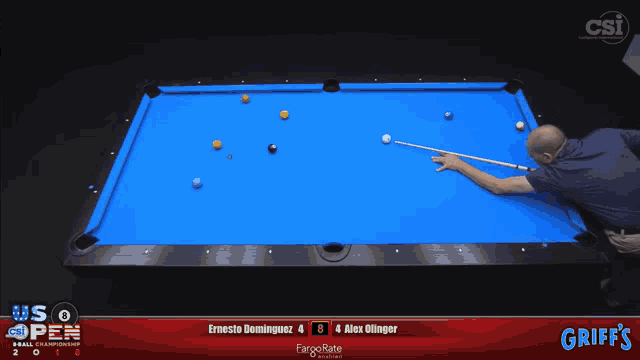 a pool table with griff 's on the bottom