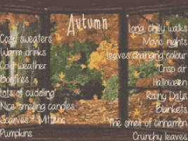 a collage of autumn related items including cozy sweaters warm drinks cold weather bonfires and lots of cuddling