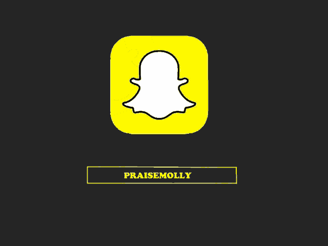 a snapchat icon on a black background with praisemolly written below it