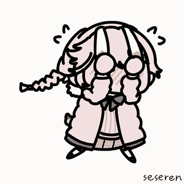 a drawing of a girl with the name seseren on the bottom left
