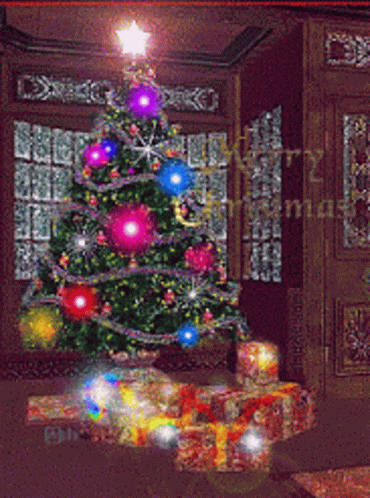 Merry Christmas Christmas Tree GIF - Merry Christmas Christmas Tree Lights GIFs