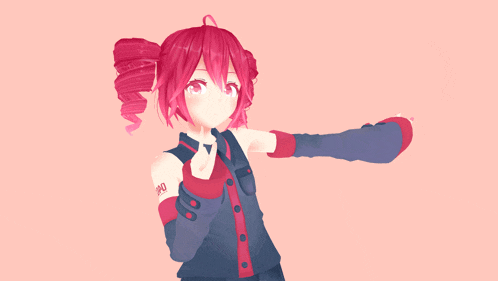 a 3d model of a girl with pink hair and the number 20 on her shoulder