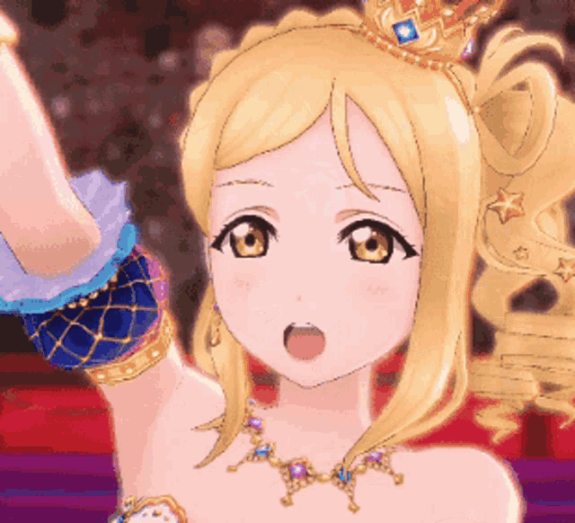 a girl with a crown on her head is wearing bracelets