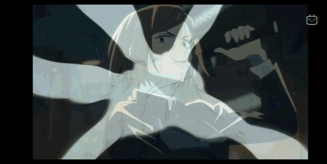 a cartoon drawing of a woman with a silhouette of a hand behind her