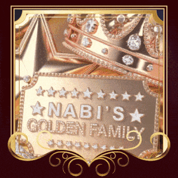 a gold sign that says nabi 's golden family on it