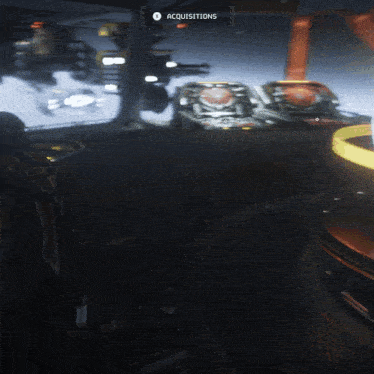 a video game screen shows a acquisitions button