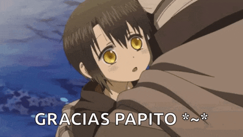 gracias papito is written on the bottom of a picture of a child