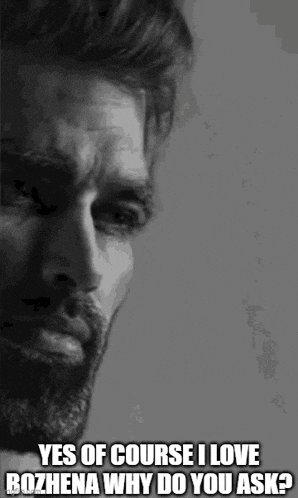 a man with a beard is crying in a black and white photo and asking why do you ask .