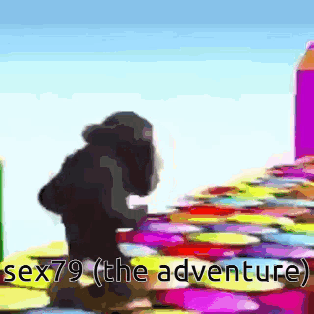 a cartoon of a person playing a game called sex79