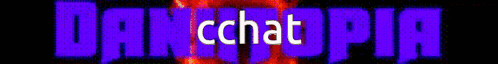 a close up of a purple and red text that says darlin ' chat on a black background .
