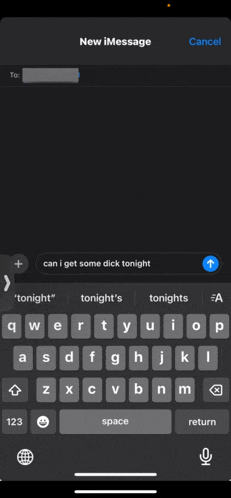 a phone screen shows a new imessage being created