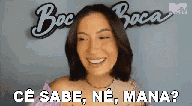 a woman with braces on her teeth is smiling in front of a sign that says boca