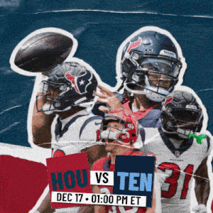 a poster for a football game between the hou and the ten