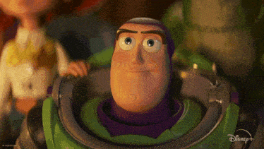 buzz lightyear from toy story is shown in a disney + ad