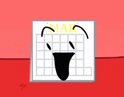 a calendar with a face on it and the month of march on it