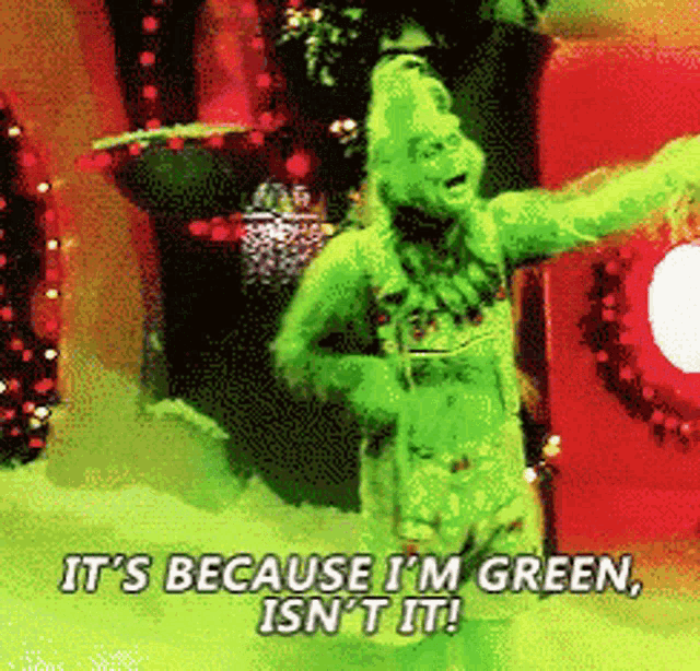 The Grinch Jim Carrey GIF - The Grinch Jim Carrey Its Because Im Green GIFs