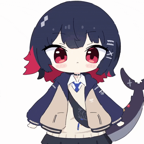 a drawing of a girl with a shark tail and the numbers xii on her face