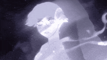 a drawing of a person with a spiral in their eye