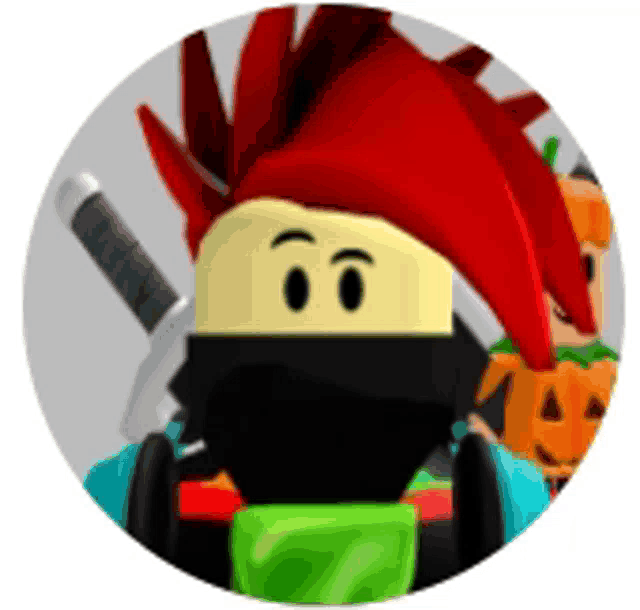 a cartoon character with red hair and a sword
