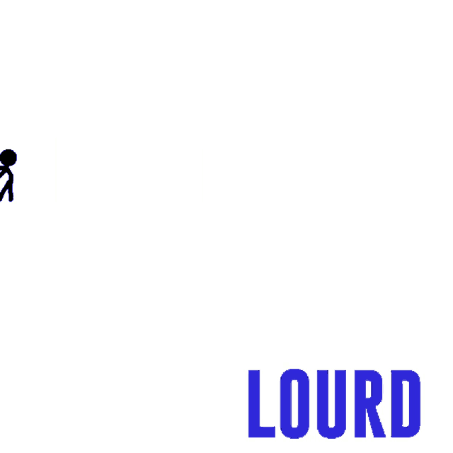 the word lourd is on a white background with a stick figure