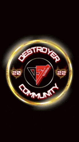 a destroyer community logo with a punisher skull in the center
